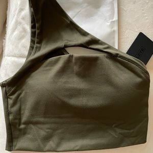 ALPHALETE asymmetrical bra Jupiter green